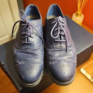 Cole Haan Men's Zerogrand Blue Wing Tip Leather Shoes